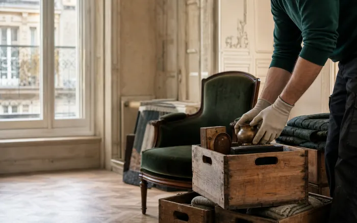 Mobilier trié avec soin avant son enlèvement
